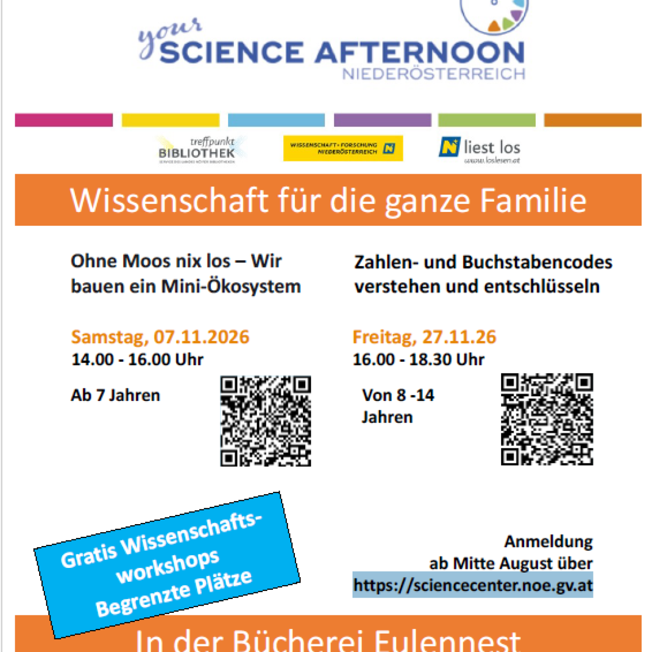 Flyer für Veranstaltung "SCIENCE AFTERNOON"