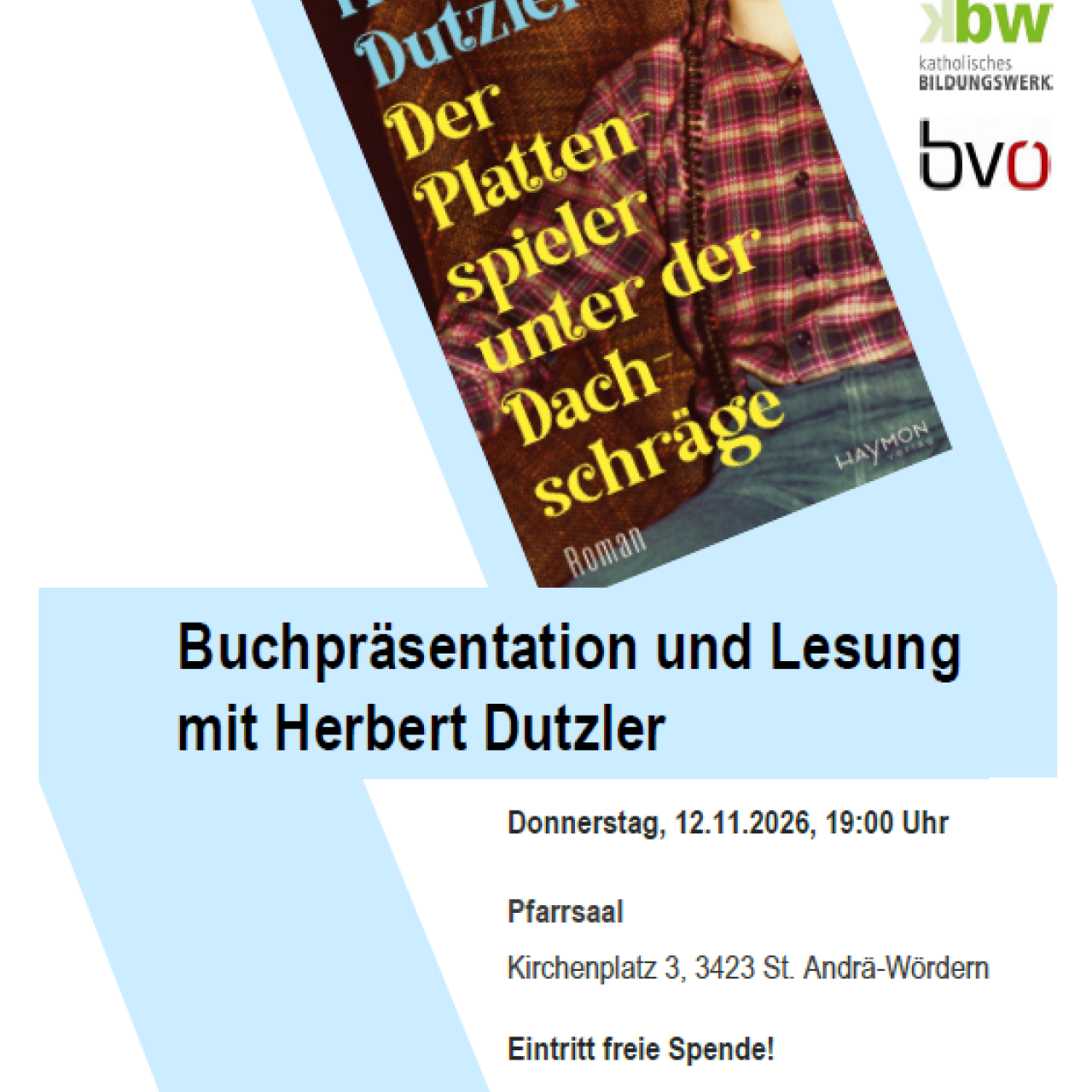 Plakat für Lesung mit Herbert Dutzler